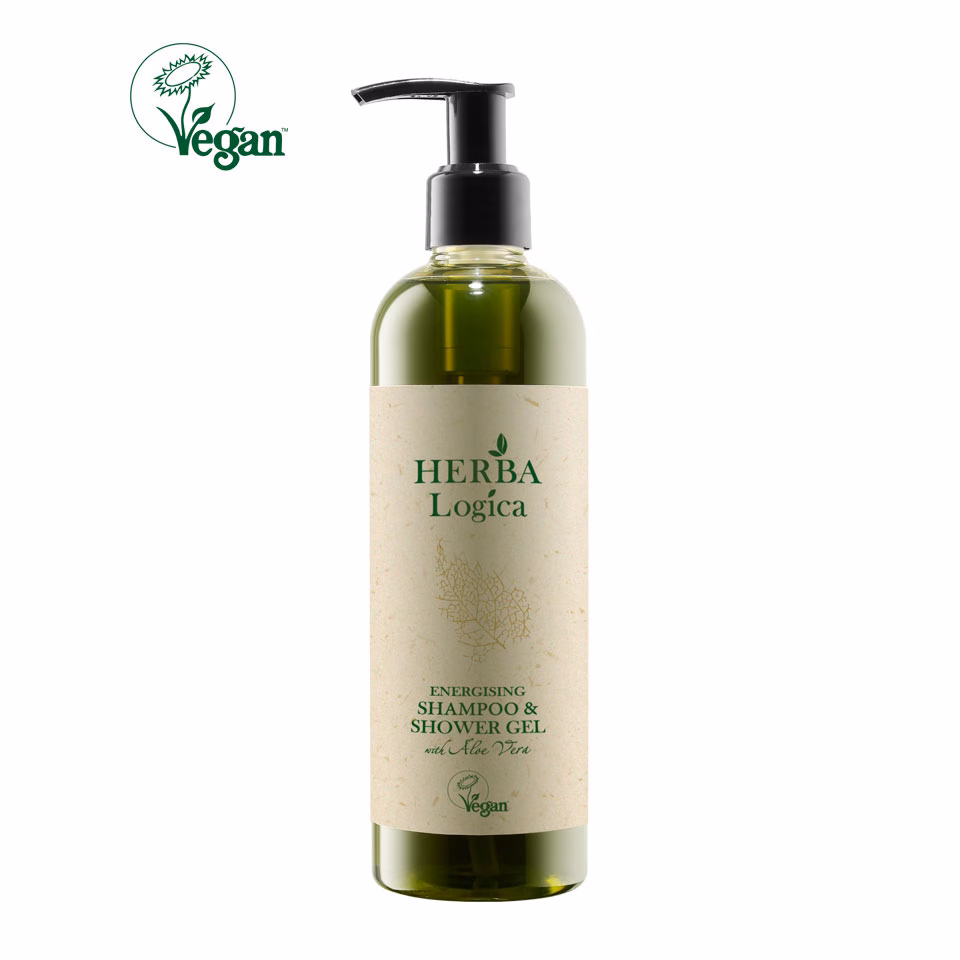Herbalogica - eнергизиращ шампоан и душ гел с екстракт от алое вера - диспенсър 350ml